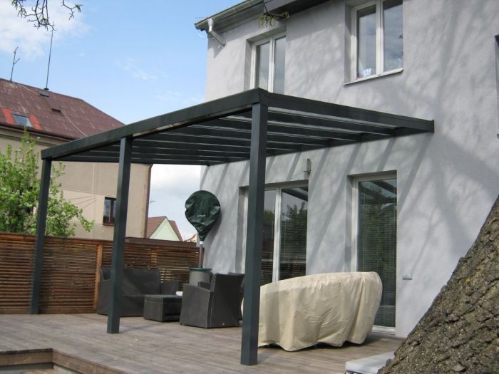 Pergola antracit RAL 7016 600 x 350 cm provedení DELUXE